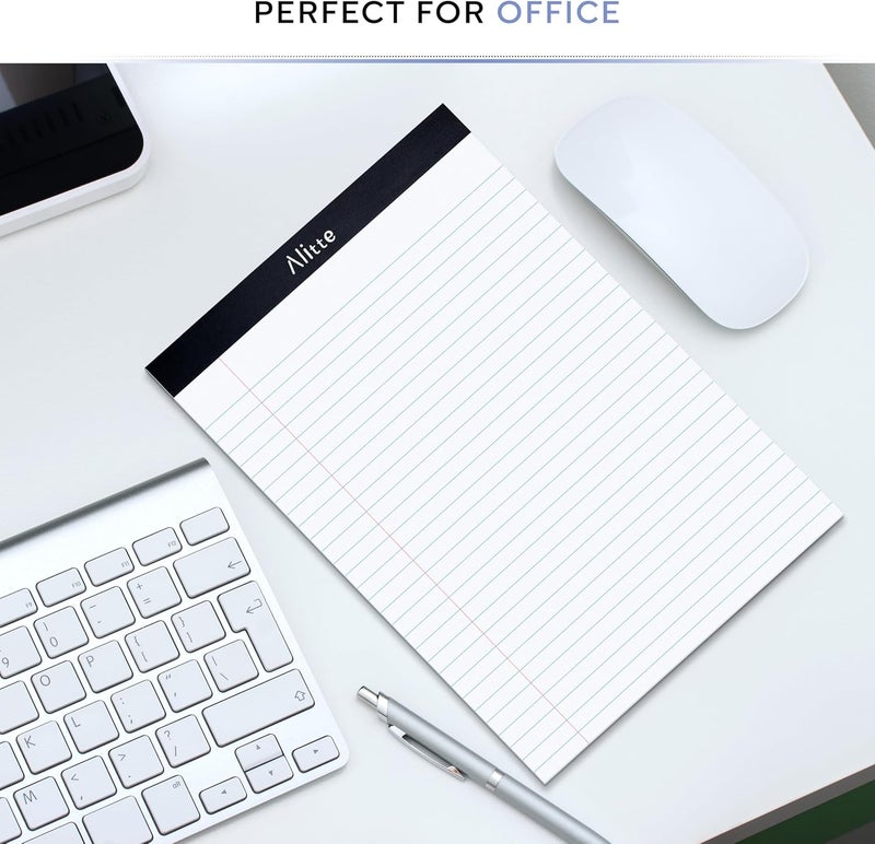 Alitte Legal Notepads 8.5 x 11, Pack of 12 - Perforated Wide Ruled Writing Pad - Premium Thick Paper, No Ink Bleeding - Blank Legal Pads For Home, Office, School, Business - 50 Sheets Per Notebook - Image 4